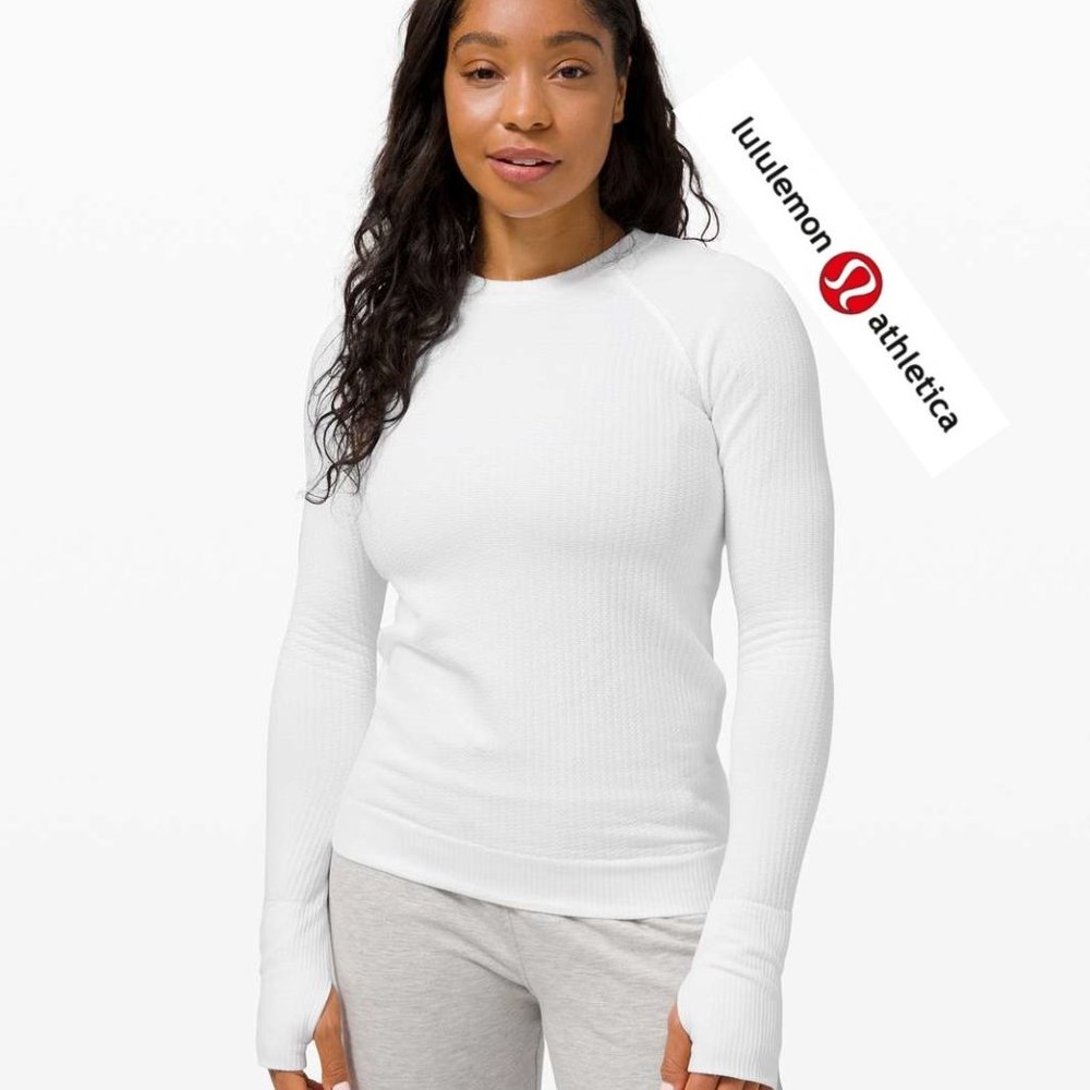 Lululemon - Rest Less Bubble Dot White Stretchy Pullover - Size 4